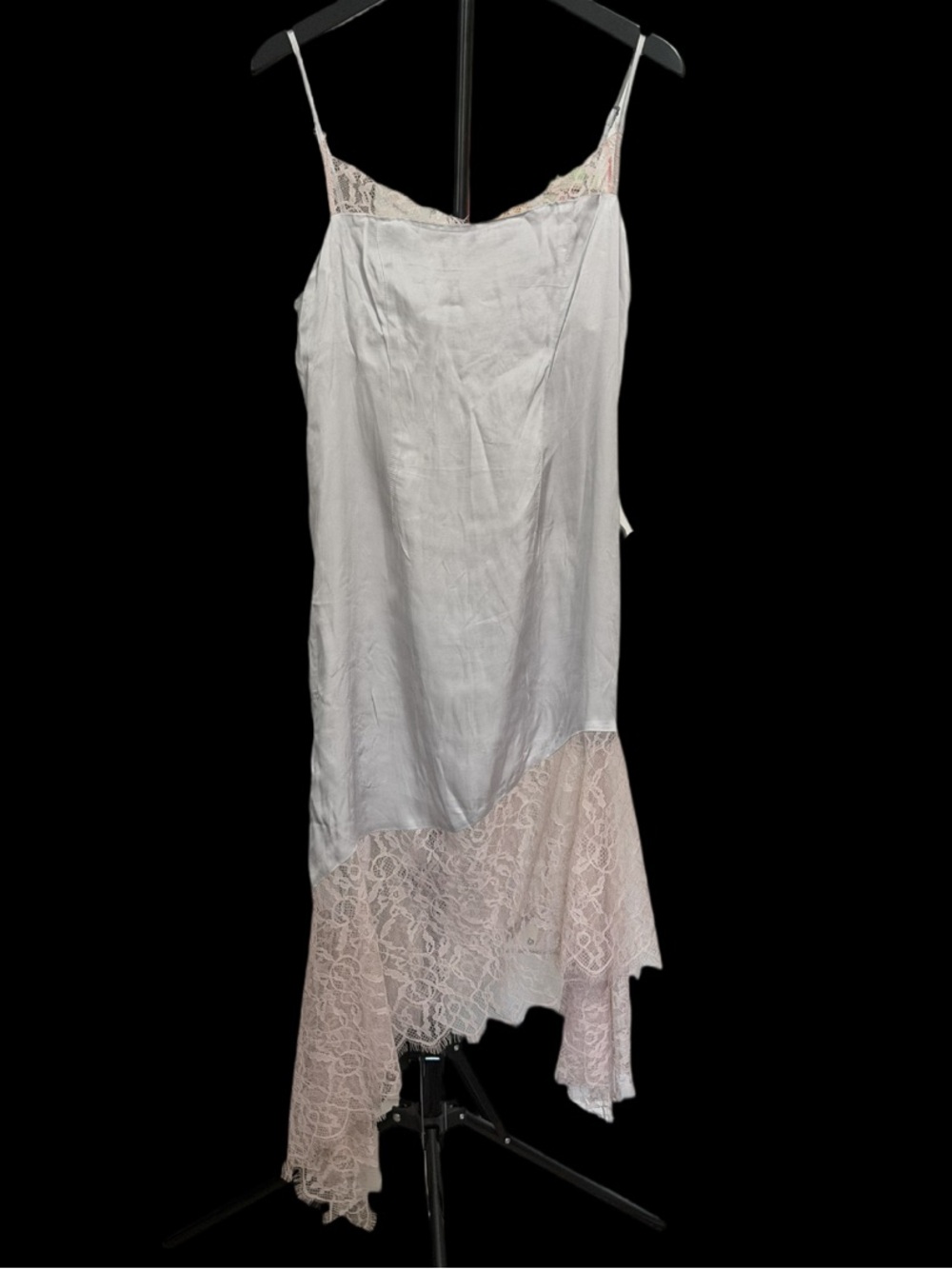 Anthropologie Women’s Lace-Trimmed Asymmetrical Midi Slip Dress Size 2 NWT - Picture 4 of 10